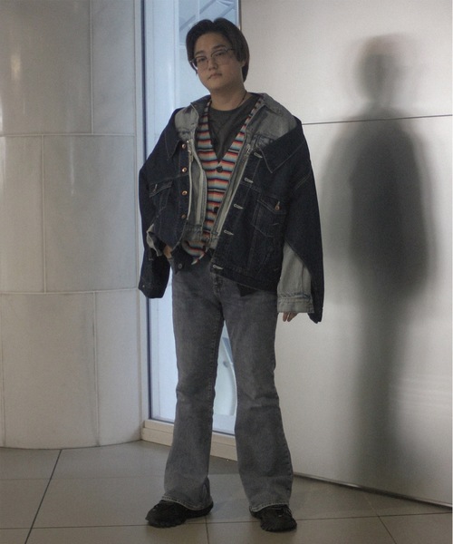 デニムジャケット gジャン TWO-IN-ONE DENIM JACKET メンズ レディースの画像