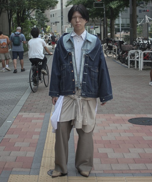 デニムジャケット gジャン TWO-IN-ONE DENIM JACKET メンズ レディースの画像