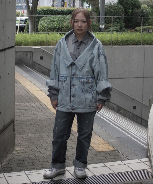 デニムジャケット gジャン TWO-IN-ONE DENIM JACKET メンズ レディースの画像