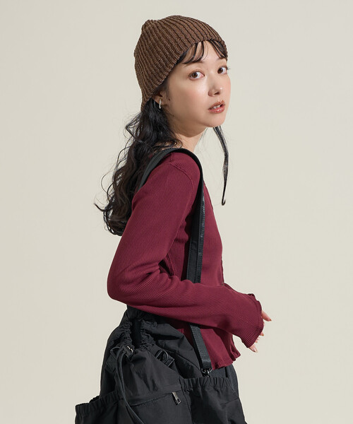 TATRAS / カーディガン(薄手)/2/ウール/BLK/MJXA0298053588 FREAK'S STORE カーディガン カットリブ 2WAYコンパクトカーディガン