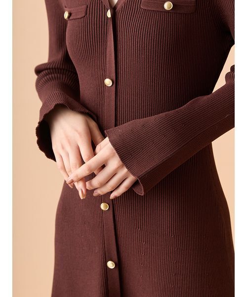 LILY BROWN（リリーブラウン） ワンピース スキッパーポロニット