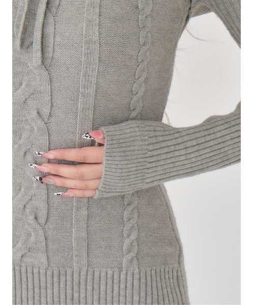 Darich（ダーリッチ） ワンピース デザインネックニットミニワンピース