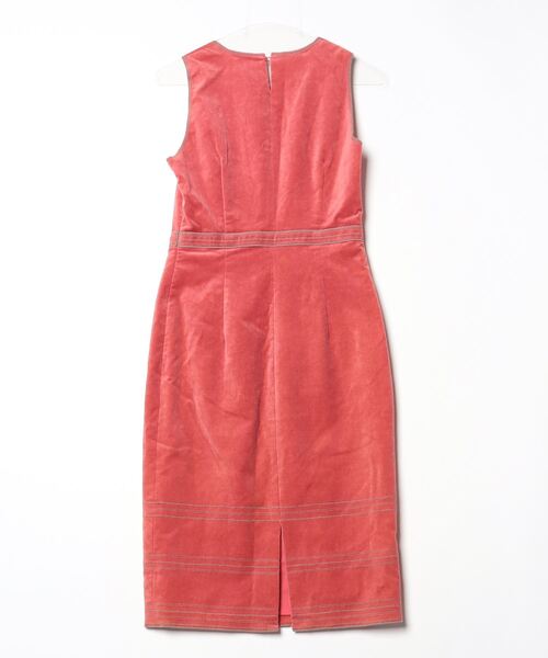 「PAULE KA」 ノースリーブワンピース 38 レッド レディース_画像2