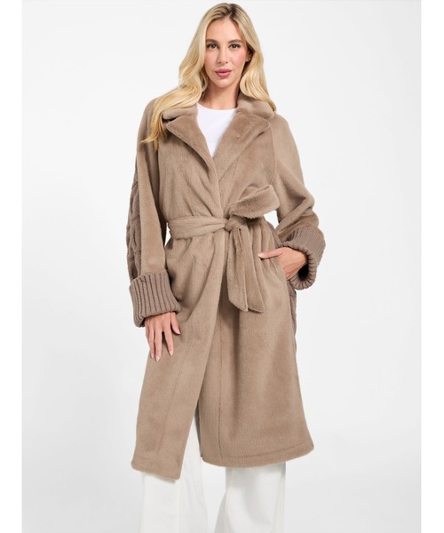 GUESS（ゲス） ムートンコート ボアコート LUCREZIA Faux Fur Knit 