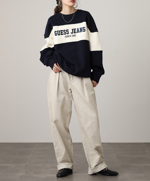  jeans 大人気！海外セレブも愛用♡ロゴ入りトレーナーUSXS DEVICE select オーバーサイズ プルオーバー カレッジロゴ スウェット