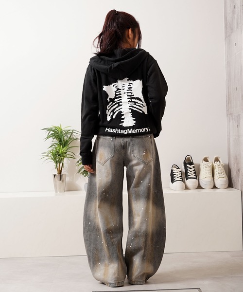 パーカー 「MEMORY」ボーンハート ジップパーカー / Bone Heart Zip Hoodie メンズ レディース | #MEMORY | 11