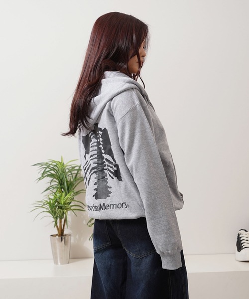 パーカー 「MEMORY」ボーンハート ジップパーカー / Bone Heart Zip Hoodie メンズ レディース | #MEMORY | 16