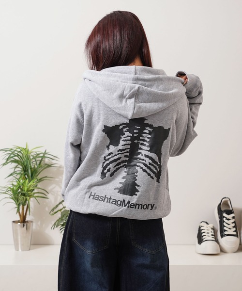 MEMORY パーカー 「MEMORY」ボーンハート ジップパーカー / Bone Heart