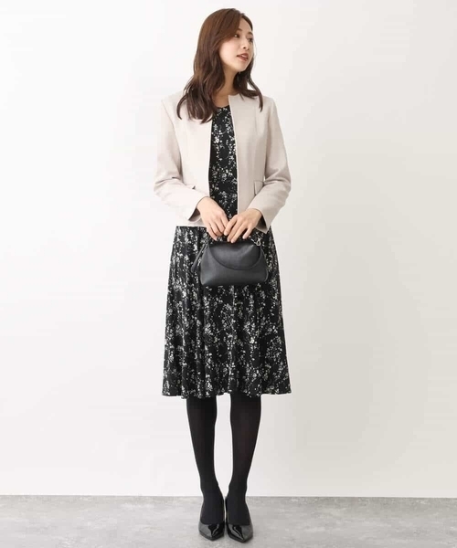 「OFUON」 長袖ワンピース 40 ブラック レディース_画像6