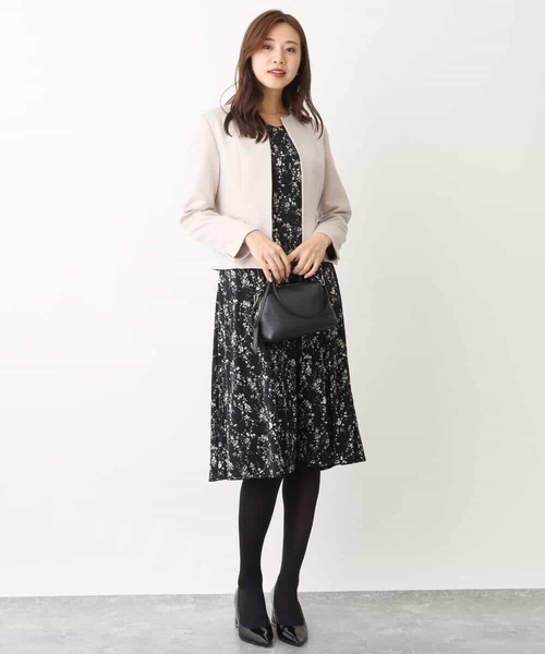 「OFUON」 長袖ワンピース 40 ブラック レディース_画像8