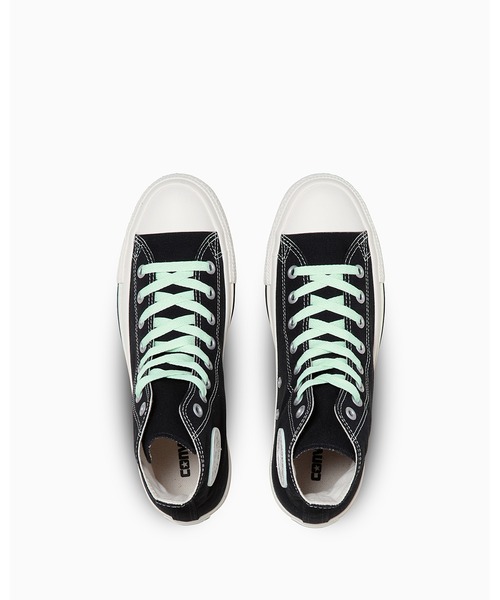「CONVERSE ALL STAR」 ハイカットスニーカー 6.5 ブラック×グリーン メンズ_画像4