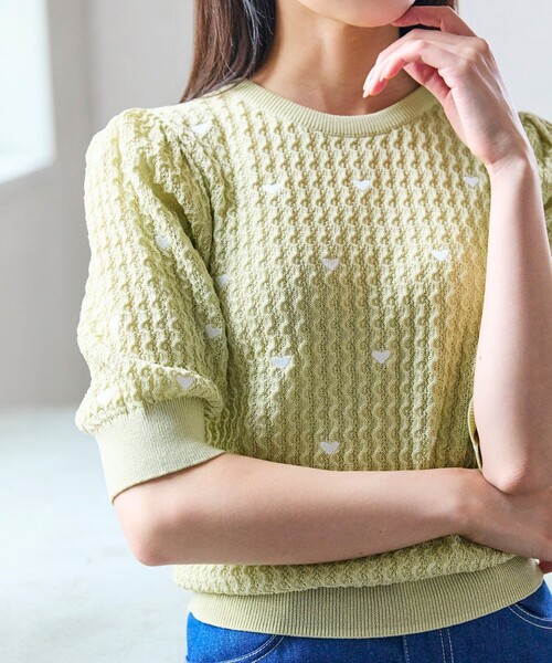 「Feroux」 半袖ニット F ベージュ レディース_画像6