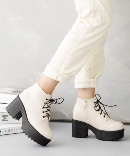 「attagirl」 ショートブーツ S アイボリー レディース_画像2