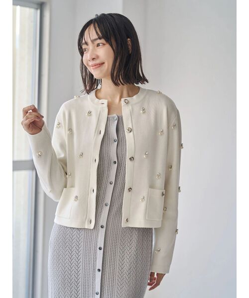 TONAL（トーナル） カーディガン ビジューニットカーデ レディース