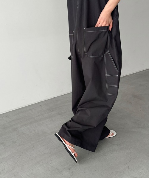 「CANAL JEAN」 パンツ ONE SIZE チャコールグレー レディース_画像4