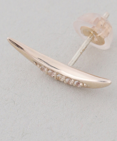 Lilas ピアス 「WEB限定」ムーンラインホワイトトパーズピアス K10（両