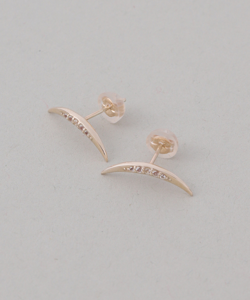 Lilas ピアス 「WEB限定」ムーンラインホワイトトパーズピアス K10（両