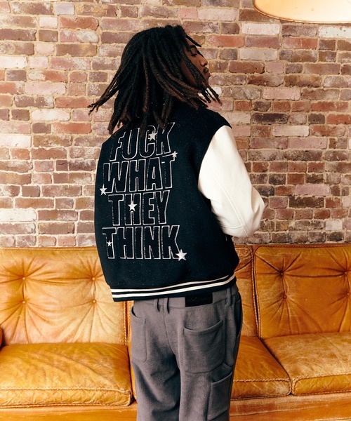 WOKE EDGE（ウォークエッジ） スタジャン Varsity Jacket メンズ