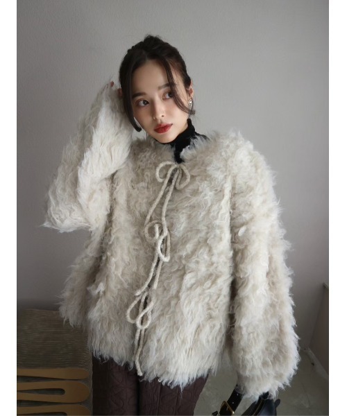 TRUNC カーディガン Fluffy Ribbon Cardigan / フラッフィーリボン
