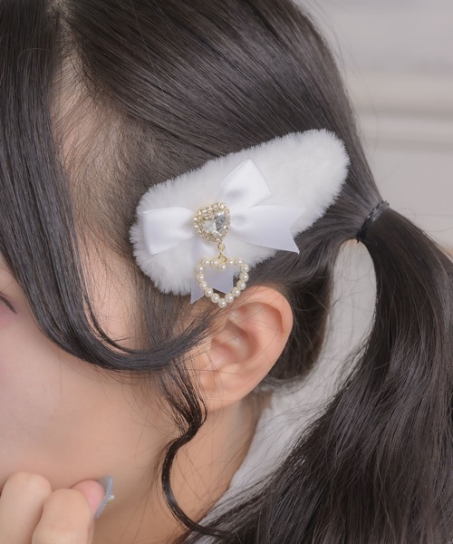 ROJITA（ロジータ） ヘアクリップ リボン付ファークリップセット