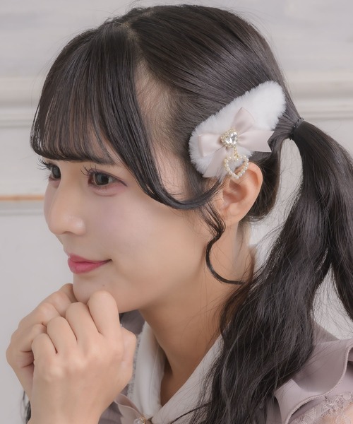 ROJITA（ロジータ） ヘアクリップ リボン付ファークリップセット