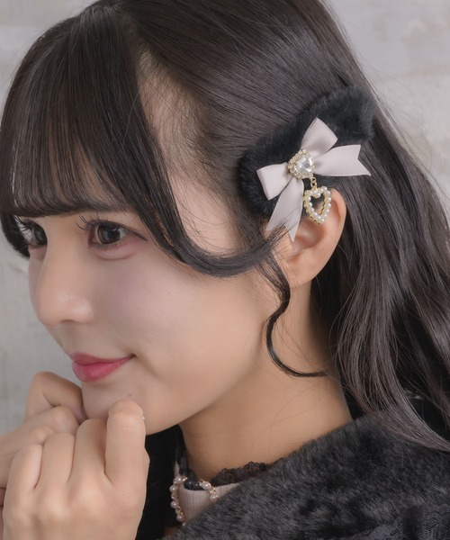 ROJITA（ロジータ） ヘアクリップ リボン付ファークリップセット