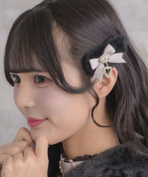 ROJITA（ロジータ） ヘアクリップ リボン付ファークリップセット