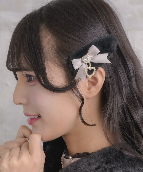 ROJITA（ロジータ） ヘアクリップ リボン付ファークリップセット