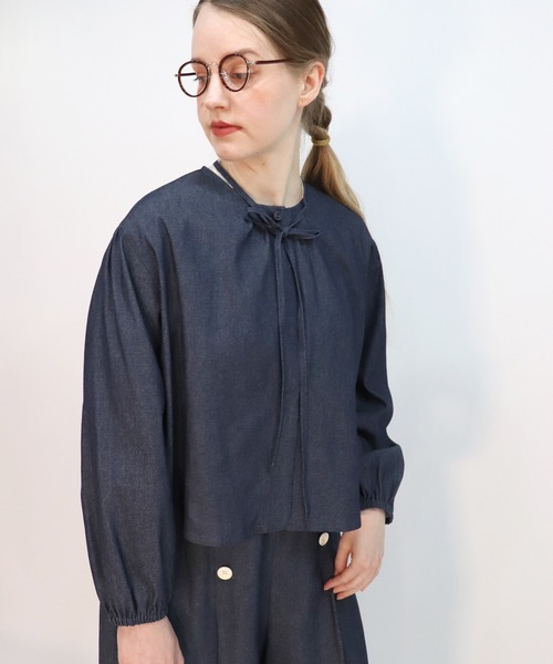 「haupia」 長袖ブラウス 38 グレー レディース_画像10