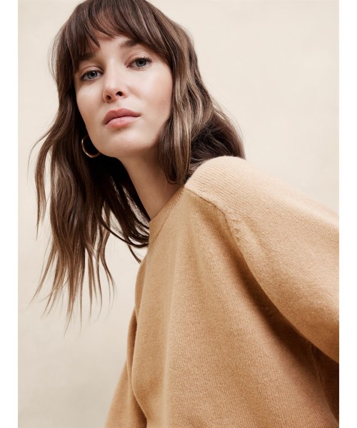 「BANANA REPUBLIC FACTORY STORE」 長袖ニット X-SMALL キャメル レディース_画像2