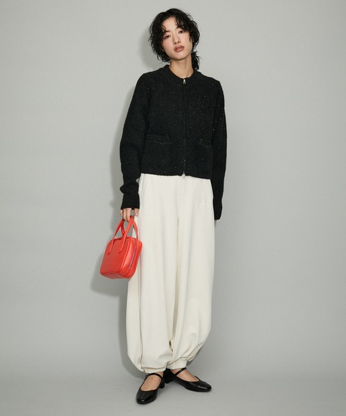 「ADAM ET ROPE'」 ニットカーディガン FREE シルバー レディース_画像2