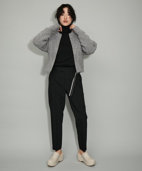 「ADAM ET ROPE'」 ニットカーディガン FREE シルバー レディース_画像4