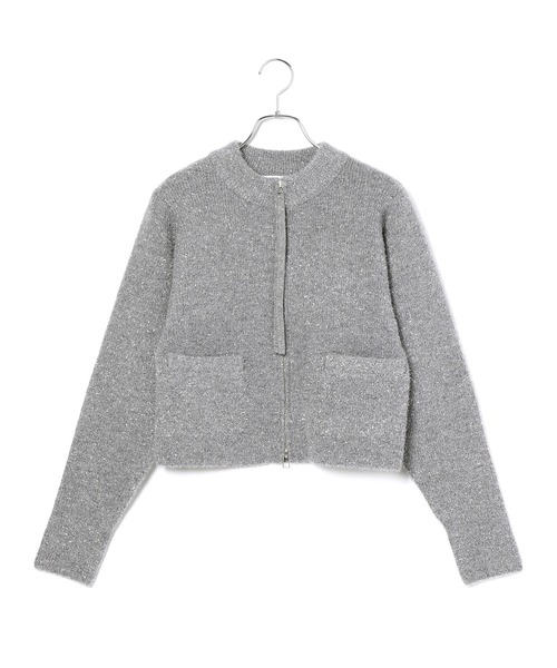 「ADAM ET ROPE'」 ニットカーディガン FREE シルバー レディース_画像8