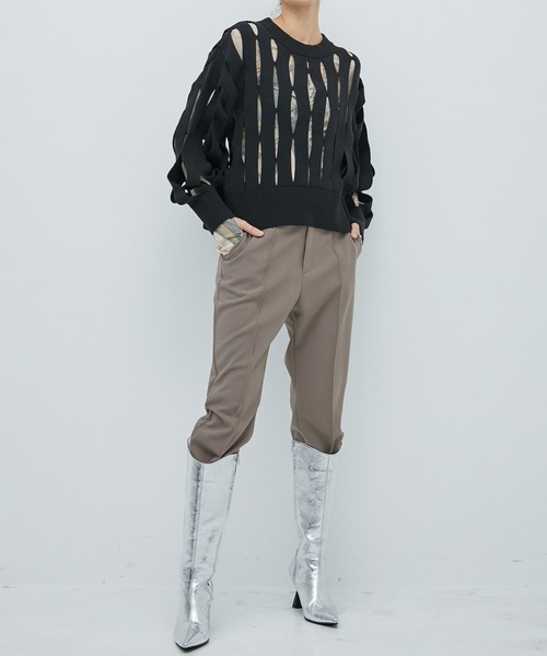 「STUDIOUS」 長袖ニット FREE ブラック レディース_画像6