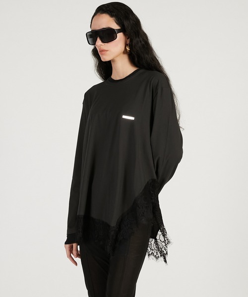 PRANK PROJECT シャギーヘムオーバーTEE BLACK PRANK PROJECT(プランク プロジェクト)｜ボディピアスオーバーTシャツ