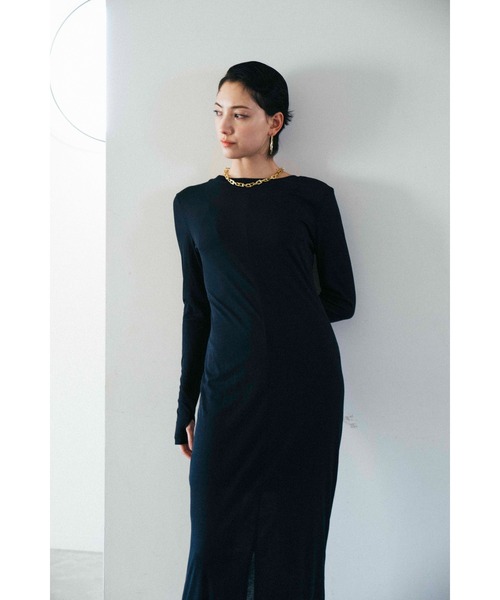 「HANNE」 長袖ワンピース FREE ネイビー レディース_画像7