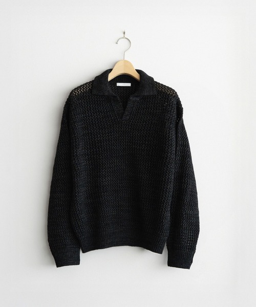 WYM LIDNM セーター ニット LOW GAUGE MESH KNIT POLO メンズ