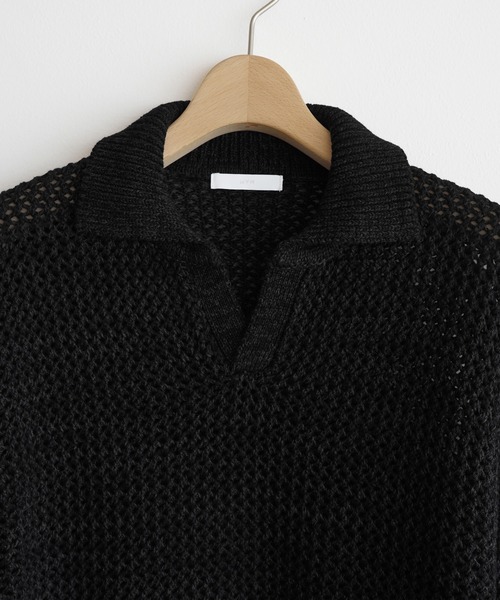 WYM LIDNM セーター ニット LOW GAUGE MESH KNIT POLO メンズ