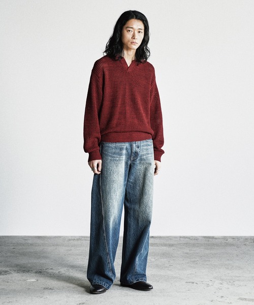 【最終値下】オーラリー FLAT YARN MESH KNIT POLO 0400023055184_CLASSICPINE?wid=