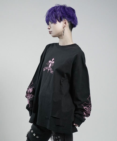 REFLEM（レフレム） tシャツ 「REFLEM/レフレム」クロス刺繍L/S Tee