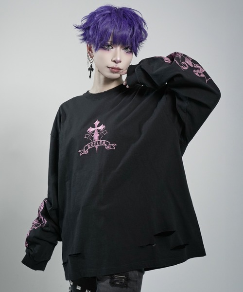 REFLEM（レフレム） tシャツ 「REFLEM/レフレム」クロス刺繍L/S Tee