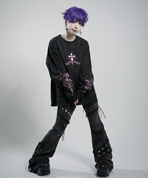 REFLEM（レフレム） tシャツ 「REFLEM/レフレム」クロス刺繍L/S Tee