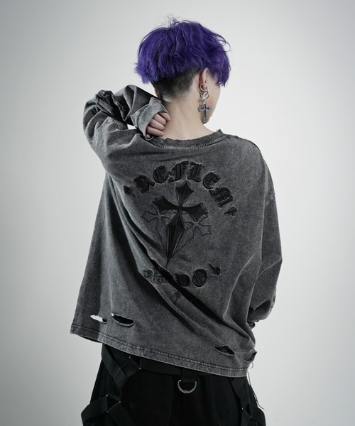 REFLEM（レフレム） tシャツ 「REFLEM/レフレム」クロス刺繍L/S Tee
