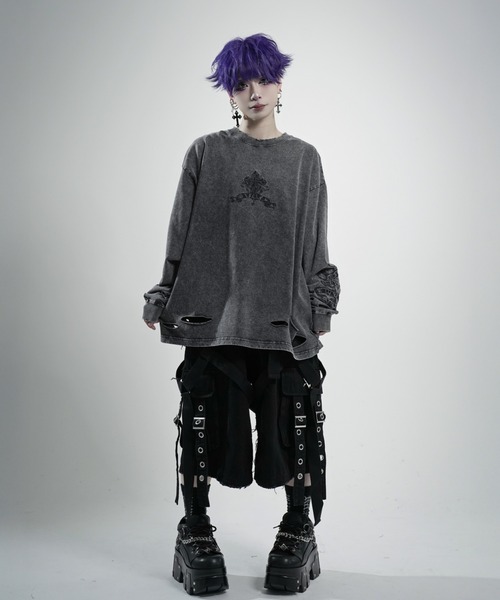 REFLEM（レフレム） tシャツ 「REFLEM/レフレム」クロス刺繍L/S Tee
