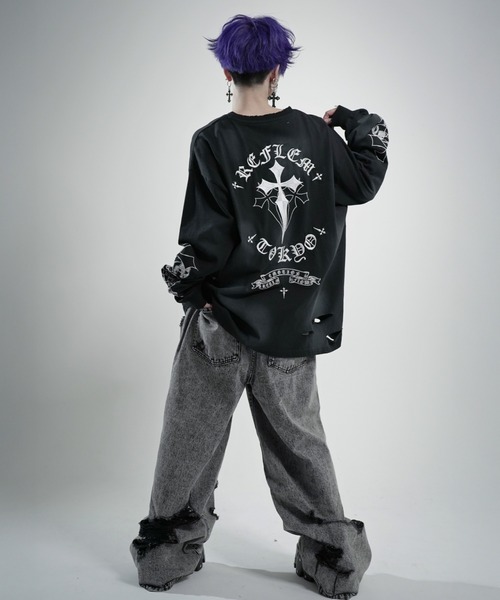 REFLEM（レフレム） tシャツ 「REFLEM/レフレム」クロス刺繍L/S Tee