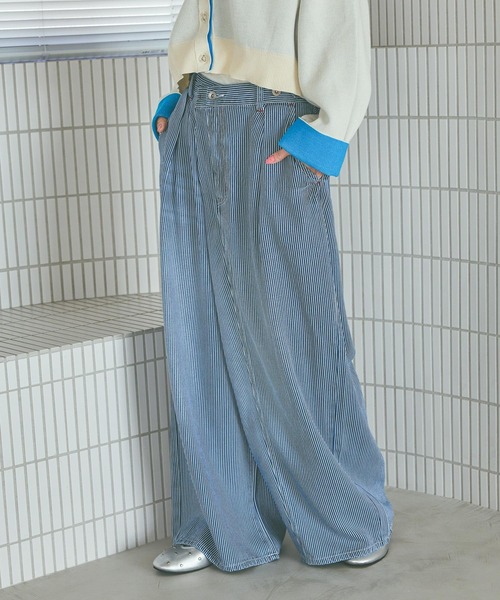 希少！超ワイドデニムパンツ 再構築リメイク バギーパンツ 101386 niko and…（ニコアンド） ワイドパンツ ジーンズ デニム デニムパンツ