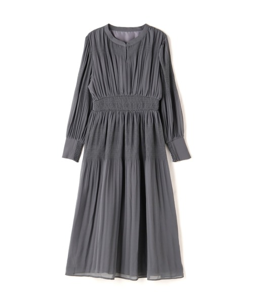 「NATURAL BEAUTY BASIC」 長袖ワンピース MEDIUM チャコールグレー レディース_画像2