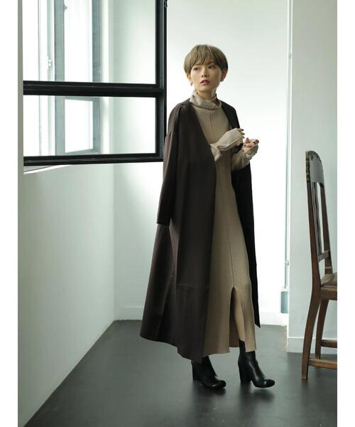 「rem closet」 ニットワンピース X-SMALL ダークブラウン レディース_画像4