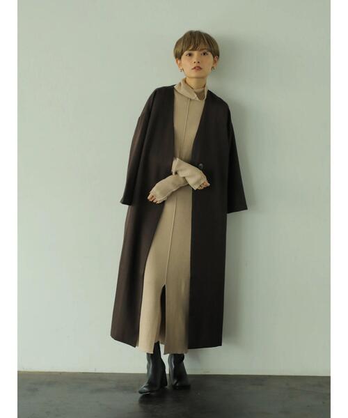 「rem closet」 ニットワンピース X-SMALL ダークブラウン レディース_画像6