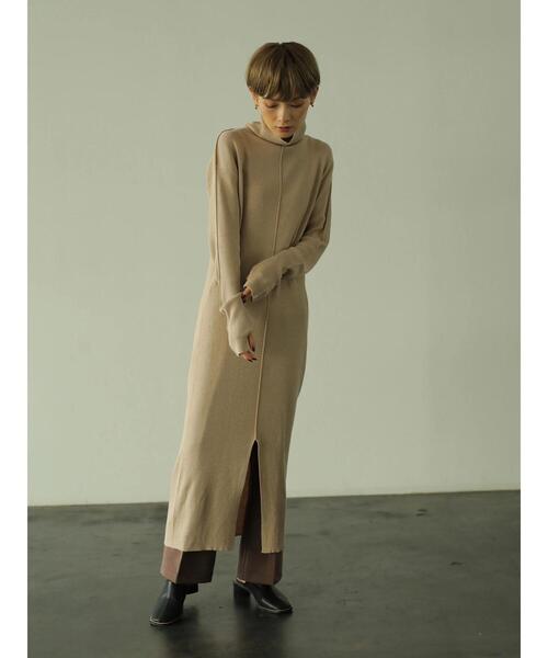 「rem closet」 ニットワンピース X-SMALL ダークブラウン レディース_画像7